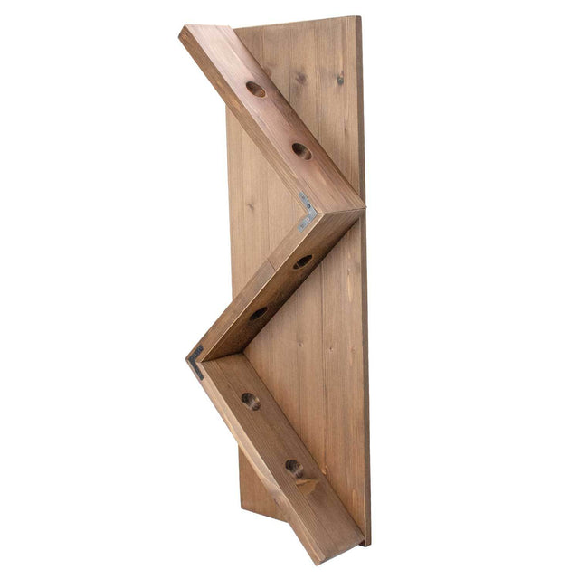 Stylish Wooden Wall Mounted Wine Bottle Display Rack: Holds 6