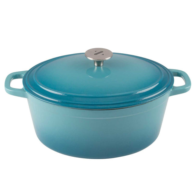 6-Quart Cast Iron Enamel Oval Dutch Oven with Lid - Zelancio.com