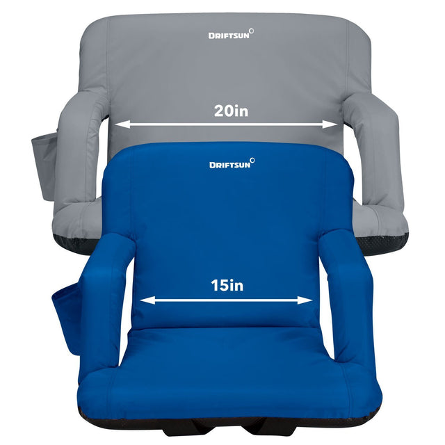 Padded Folding Reclining-Back Bleacher Seat Stadium Chair