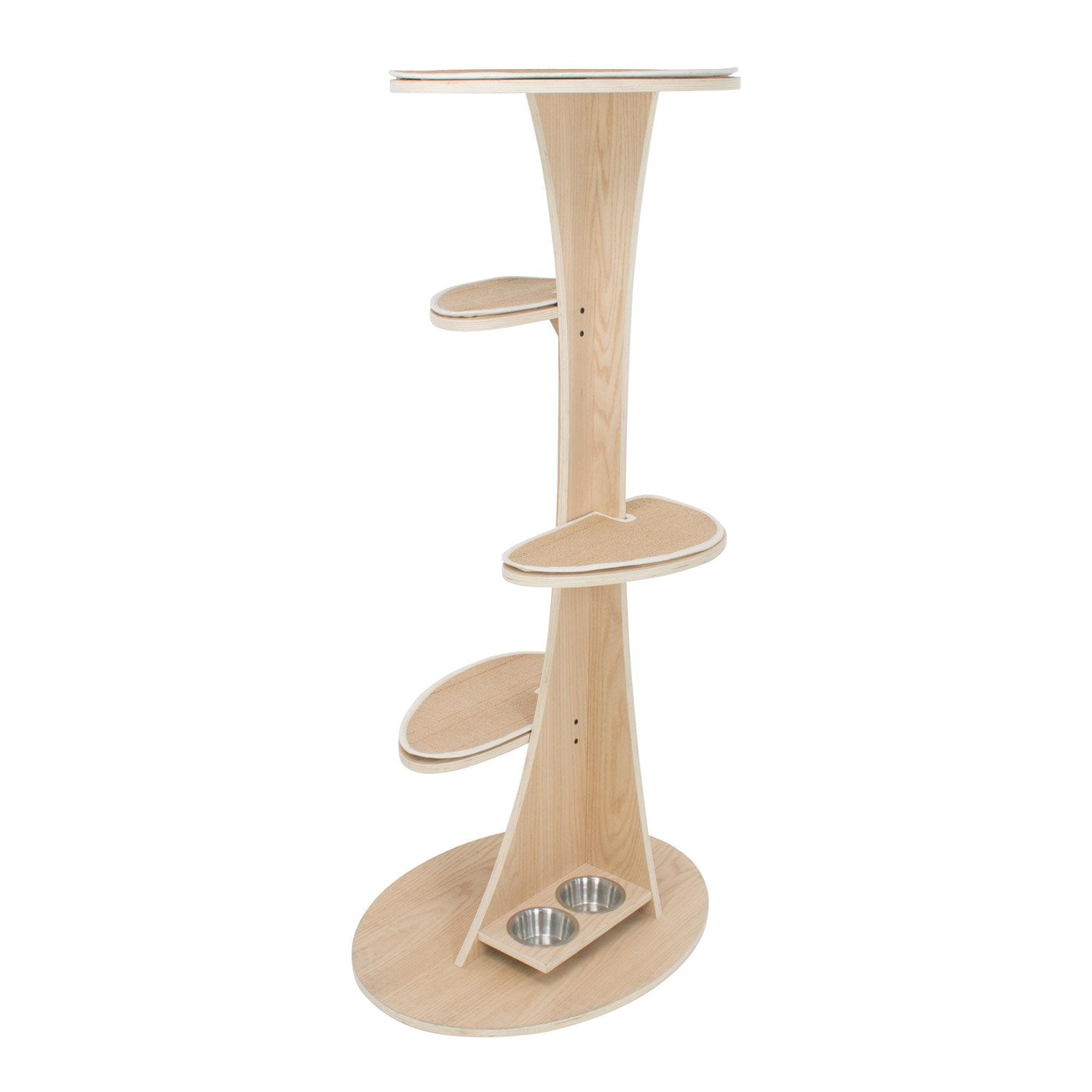 Cat tree on sale with food bowls