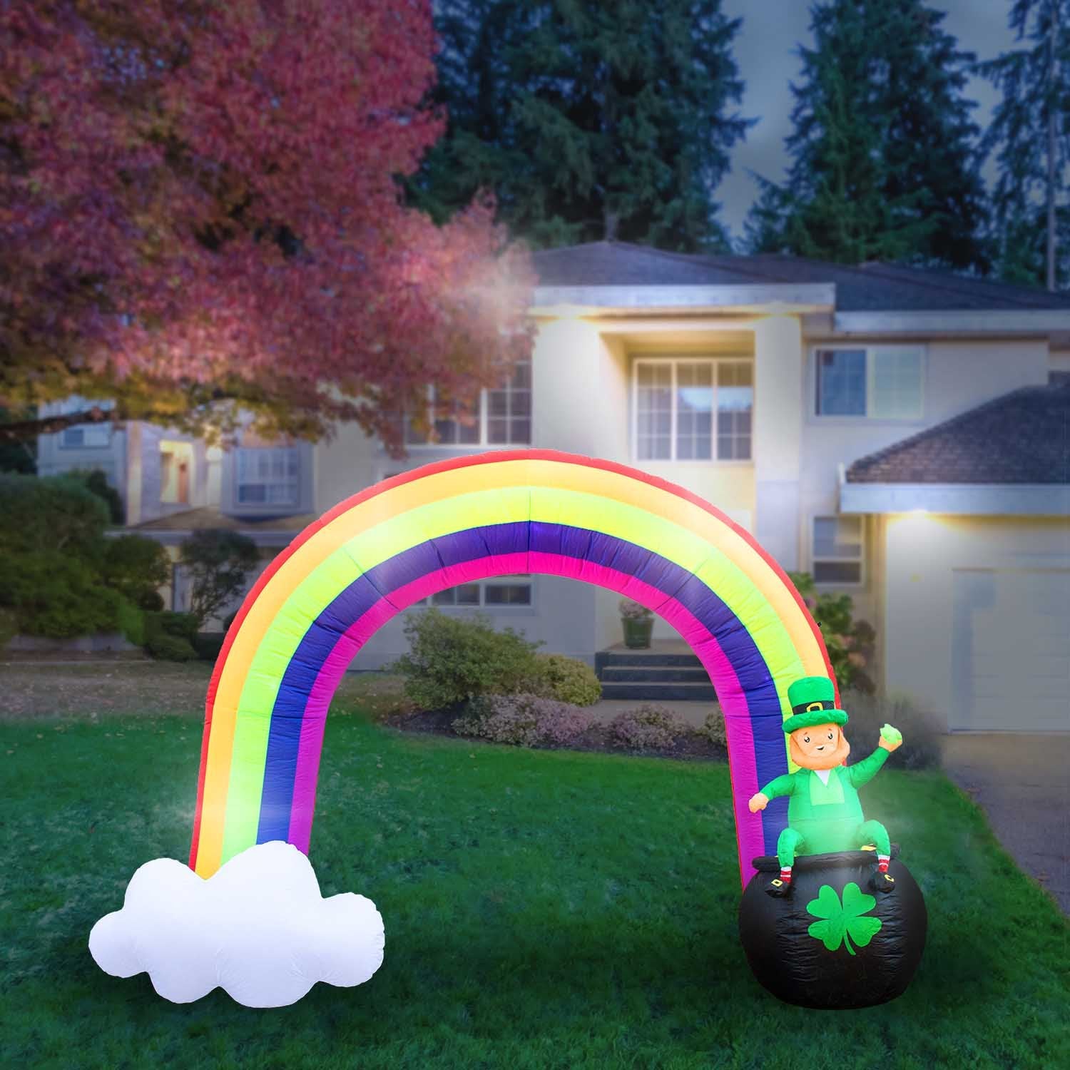 Costway 6ft St Patrick's Day Inflatable Leprechaun Irish Day Blow up  Lighted Giant Doll