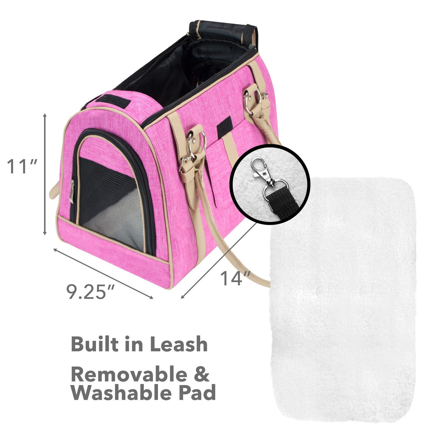 Refrze Pet Carrier Airline Approved, Cat Carriers for Medium Cats Small  Cats, Soft Dog Carriers for Small Dogs Medium Dogs, TSA Approved Pet Carrier  for Cats Dogs of 15 Lbs, Puppy Carrier,Pink :