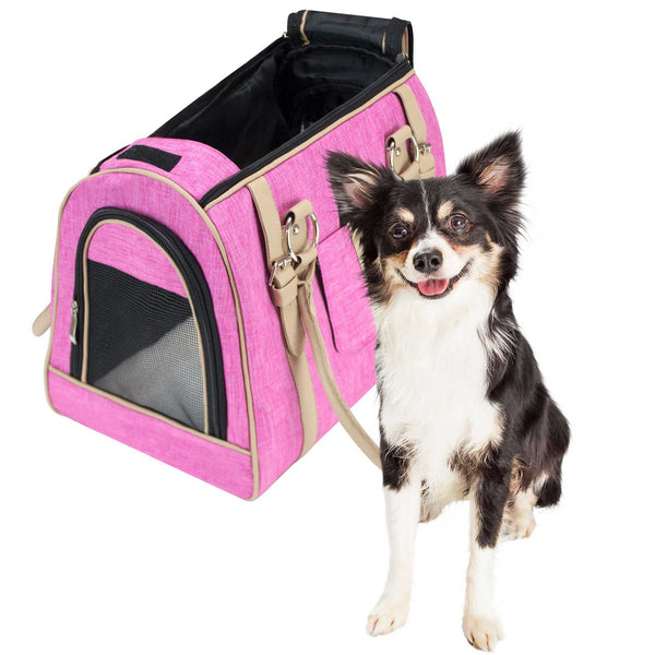 SOGA Waterproof Pet Booster Car Seat Breathable Mesh Safety Travel Portable Dog  Carrier Bag Pink | Rockmans