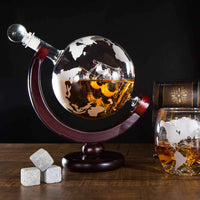 Deluxe Whiskey Decanter Set - 850 mL Globe Decanter and Glass Set with –  Homeries