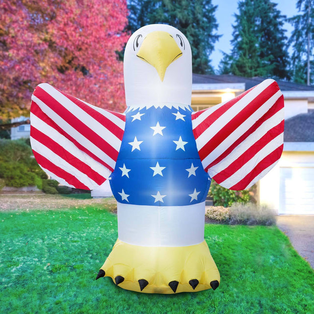 Inflatable 4th of July Bald Eagle Decoration with Built-In Fan and LED ...