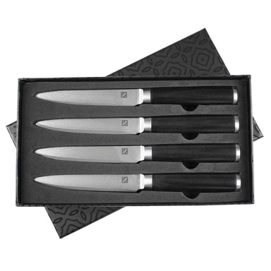 Steak Knives Set of 4,Stainless Steel Serrated Blades, Sharp
